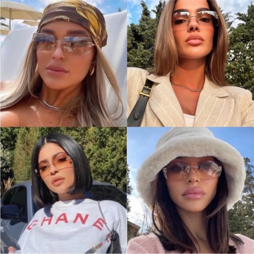 Chanel crystal CC Logo Sunglasses